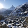 Blick auf das verschneite Zermatt
