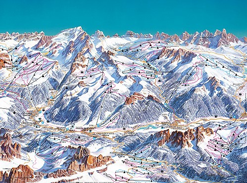 Pistenplan Pozza di Fassa