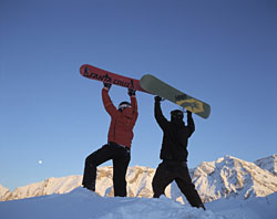 Snowboarder in Adelboden