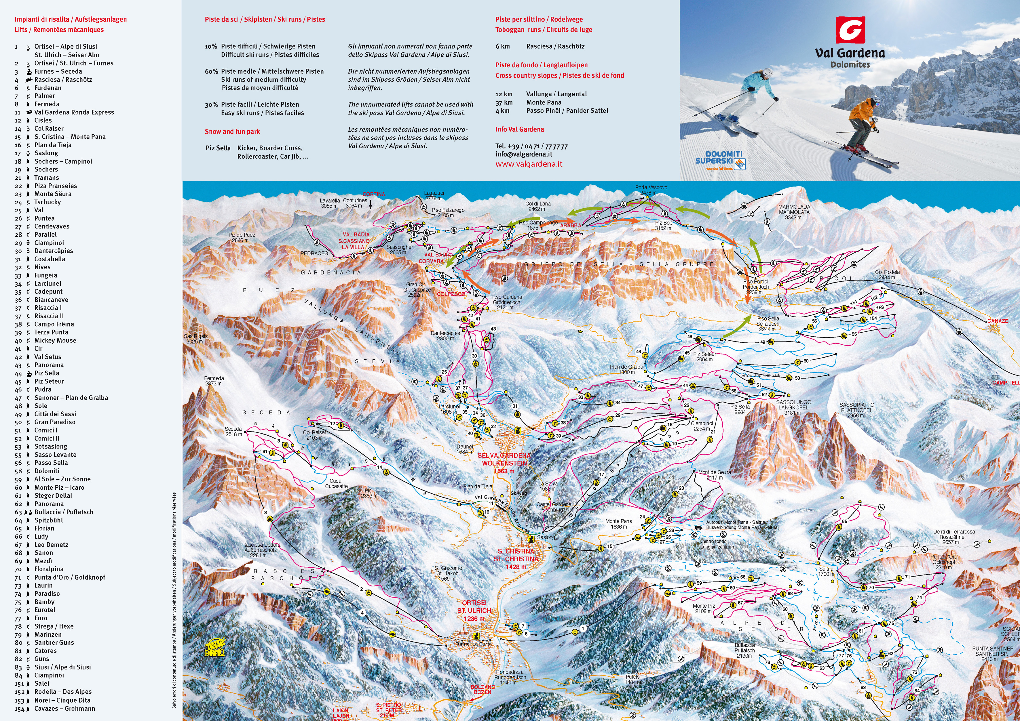 Pistenplan Sella Ronda
