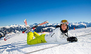 Ski-Lady im Skiegebiet Großarltal