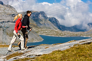 Wandern in der Gemmiregion, Leukerbad, Schweiz