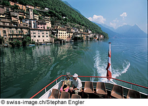 Bootsfahrt auf dem Luganer See, Schweiz