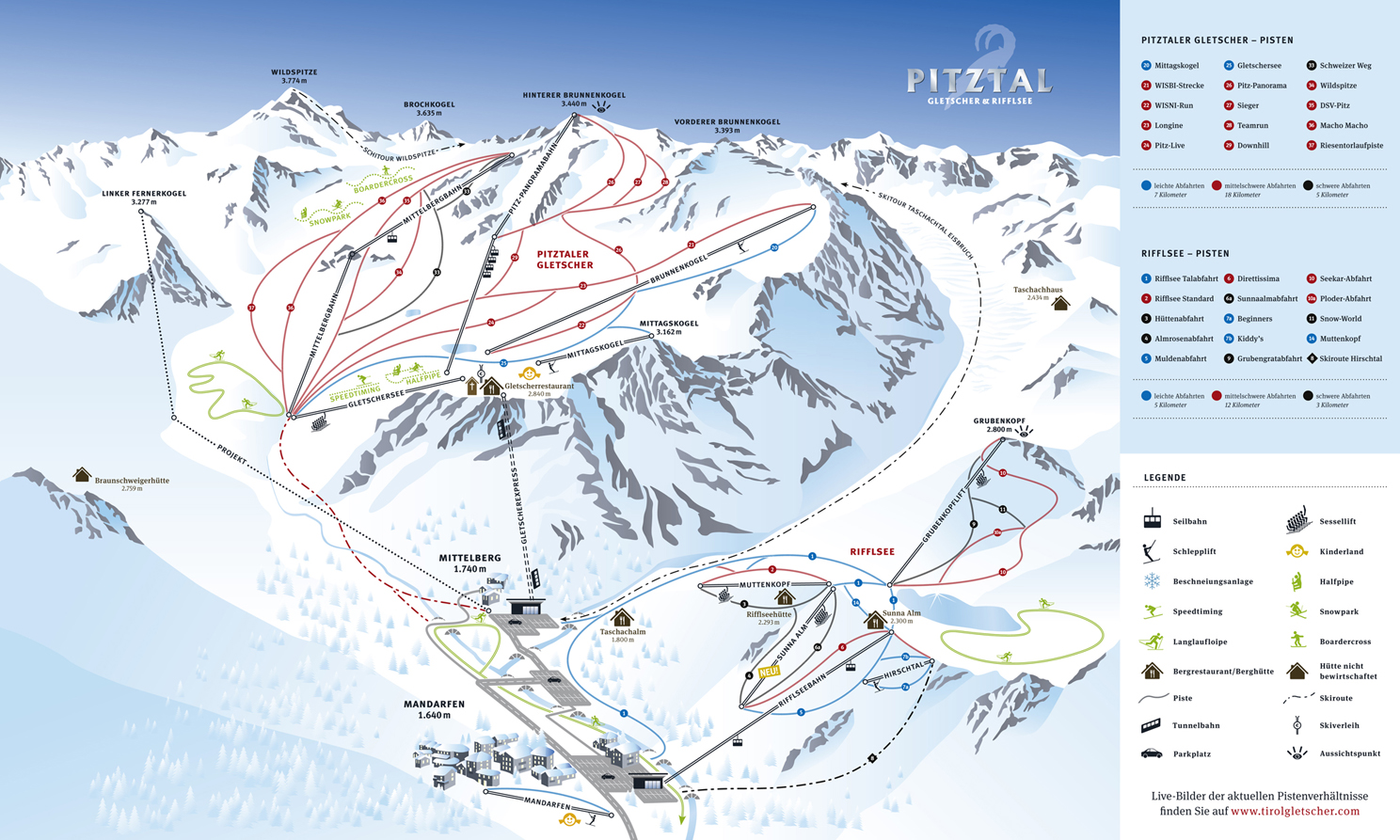 Pistenplan Arzl im Pitztal