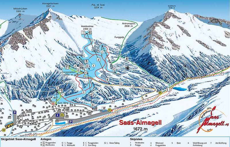 Saas Almagell Pistenplan