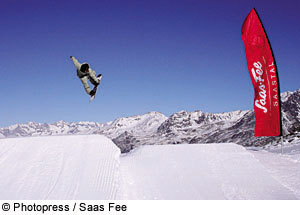 Snowboarden in Saas Fee