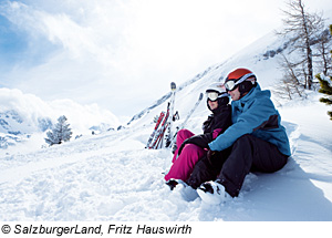 Pause vom Skifahren, Salzburgerland