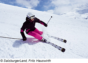 Skifahrerin im Salzburgerland
