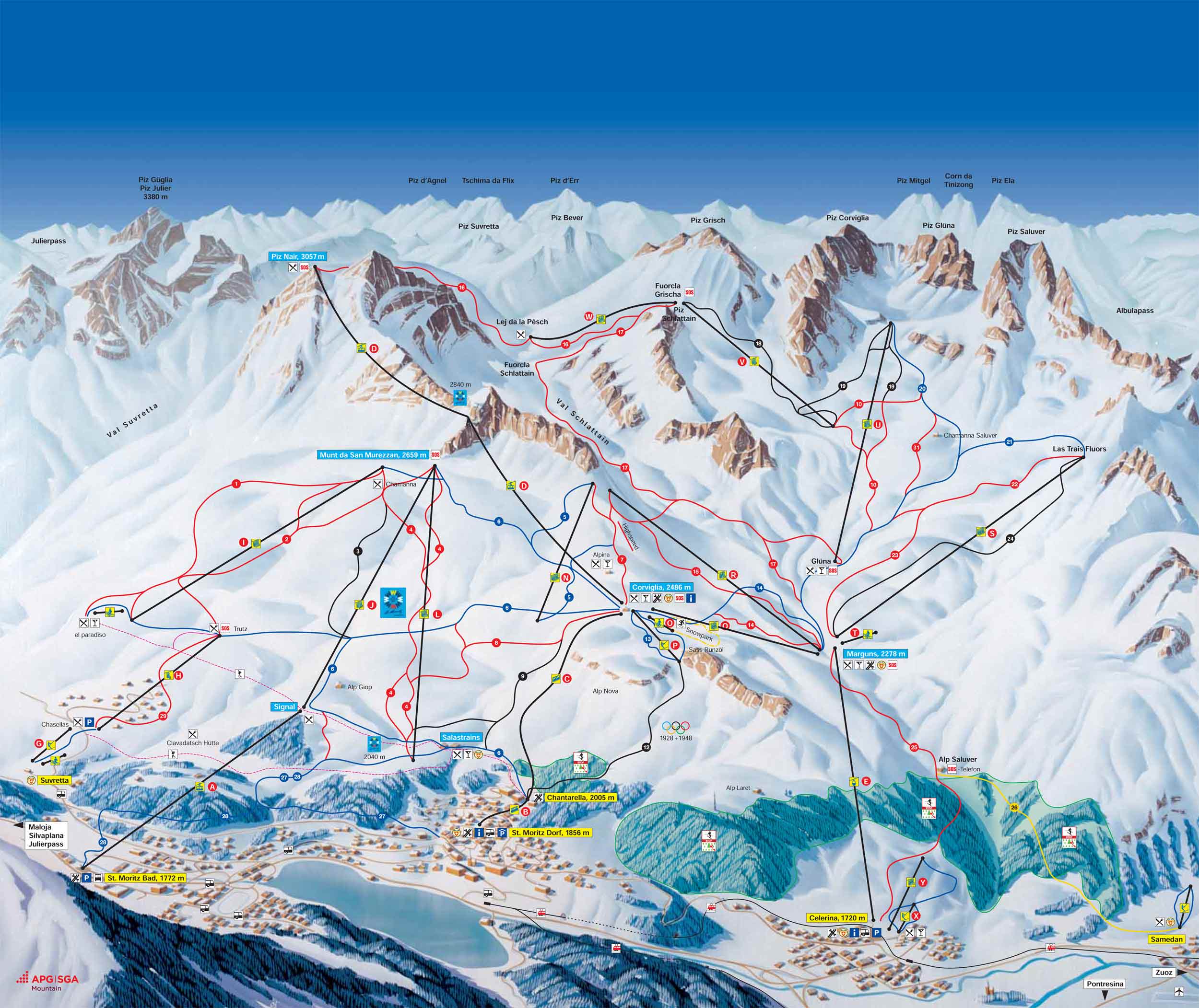 St. Moritz Pistenplan