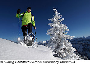 Schneeschuhwanderer in Vorarlberg