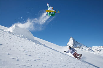 Snowboarden in Zermatt