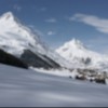 Blick auf den verschneiten Wintersportort Galtür