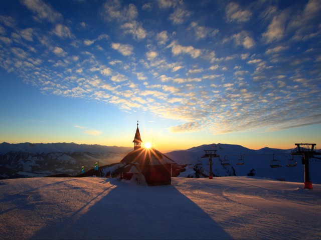 Sonnenuntergang bei der Elisabethkapelle auf der Schmitten