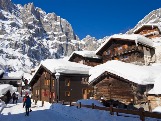 Der alte Dorfkern von Leukerbad versprüht noch heute seinen Charme