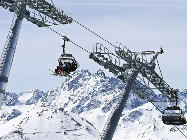 Kabinenbahn im Skigebiet Samnaun