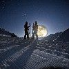 Das Skigebiet Samnaun im Mondschein