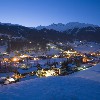 Der Ort Sölden in der Abendämmerung