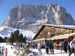 Skigebiet Sella Ronda, oberhalb von Wolkenstein im Grödnertal