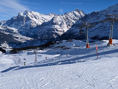 Urlaub im Ferienhaus - Panorama auf der Skipiste Männlichen