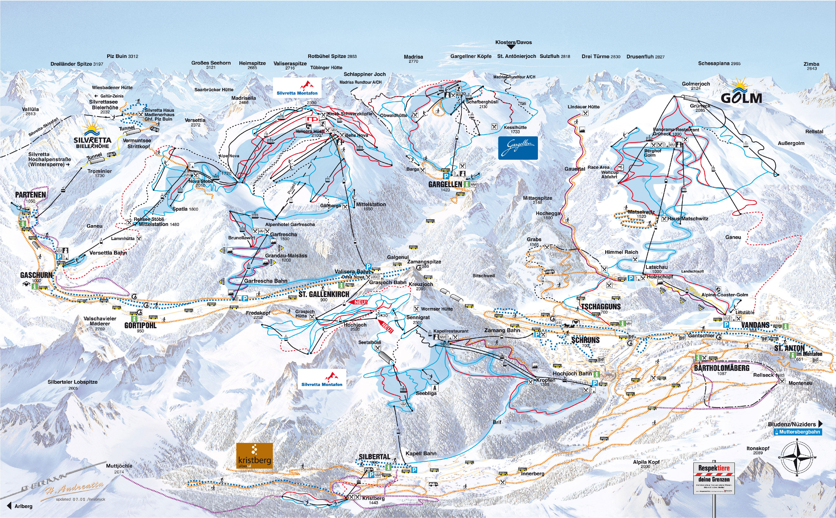 Silvretta Nova Montafon St. Gallenkirch-Gaschurn - Skigebiet, Montafon