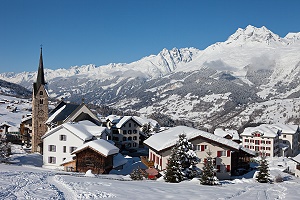 Obersaxen in Graubünden im Winter