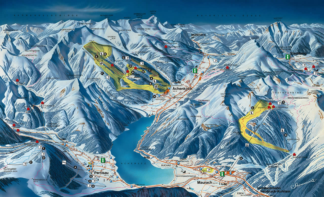 Pertisau am Achensee Tirol, 5 Skigebiete der Region Achensee, Skigebiet