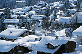 Winter in Adelboden in der Schweiz
