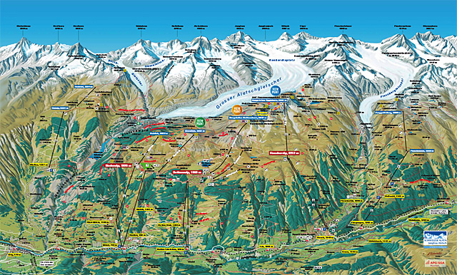 Wanderkarte Aletsch Arena