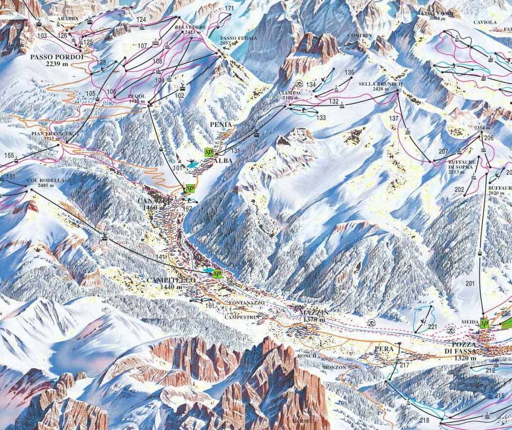 Val Di Fassa Piste Map