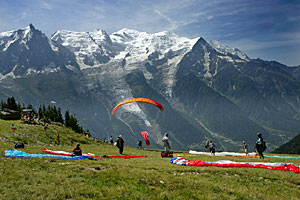 Gleitschirmfliegen in Chamonix