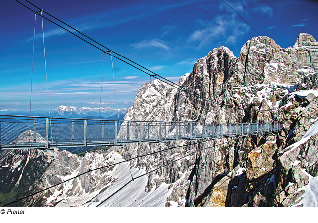 Dachstein – Hängebrücke - Blick zum Dreigestirn