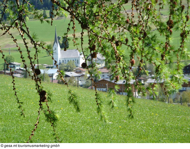 Blick auf den Ort Embach im Sommer