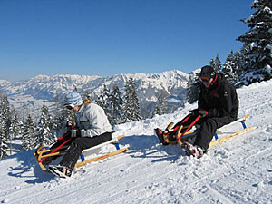 Giswil Mörlialp im Winter - Rodeln