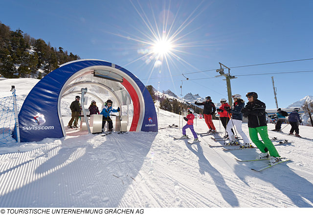 Swisscom Skimovie-Piste in Grächen