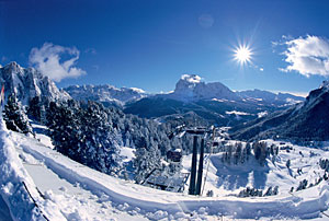 Winterpanorama im Grödner Tal