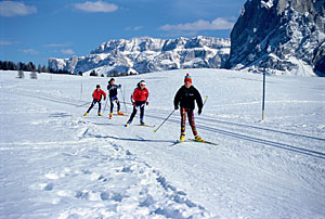 Langlauf auf der Seiser Alm im Grödner Tal