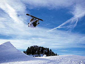 Snowboarder im Vanillaz Playground