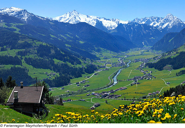 Blick auf Hippach, Mayrhofen