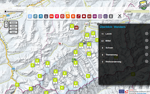 Mayrhofen-Hippach Wanderkarte