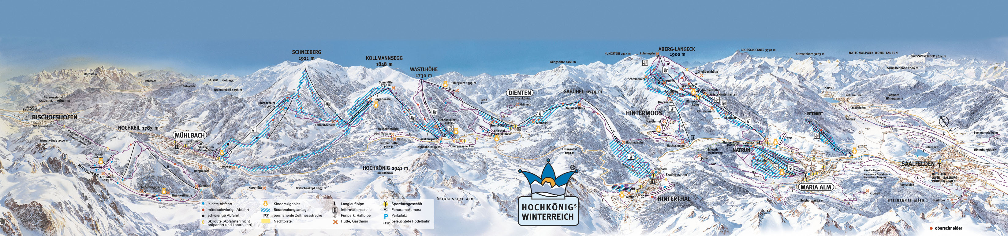 Pistenplan Skiregion Hochkönig