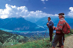 Wanderer in Imst, Österreich