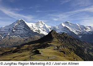 Jungfrau Region – Blick auf den Eiger, Mönch und Jungfrau