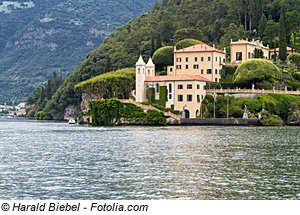 Lenno, Comer See, Blick auf Villa