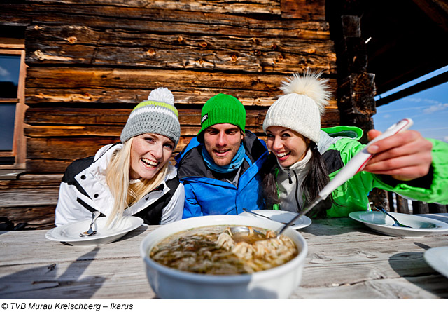 Jause im Skigebiet Murau-Kreischberg