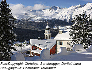 Ortsansicht Pontresina im Winter