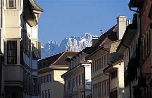 Blick von Bozen auf den Rosengarten