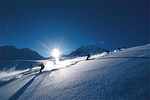 Abfahrt in der Skiregion Schnalstal
