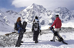 Snowboarden in der Ortler-Arena