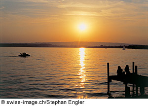 Sonnenuntergang am Zugersee, Schweiz