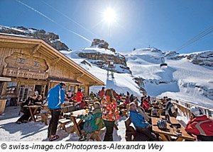 Bergrestaurant im Skigebiet Engelberg, Zentralschweiz